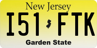 NJ license plate I51FTK