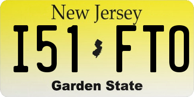 NJ license plate I51FTO