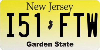 NJ license plate I51FTW