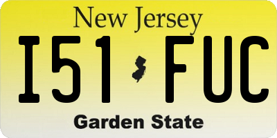 NJ license plate I51FUC