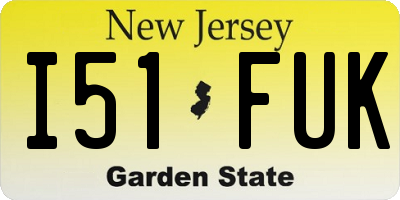 NJ license plate I51FUK
