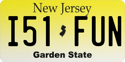NJ license plate I51FUN