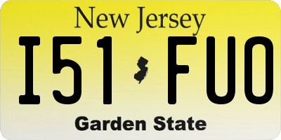 NJ license plate I51FUO