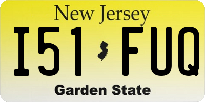 NJ license plate I51FUQ