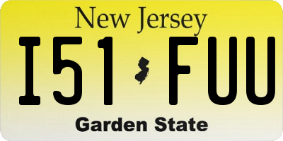 NJ license plate I51FUU