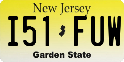 NJ license plate I51FUW