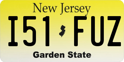 NJ license plate I51FUZ