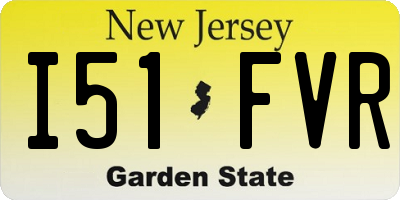 NJ license plate I51FVR