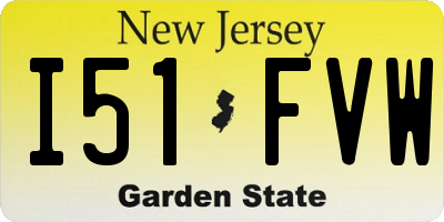 NJ license plate I51FVW