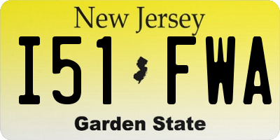 NJ license plate I51FWA