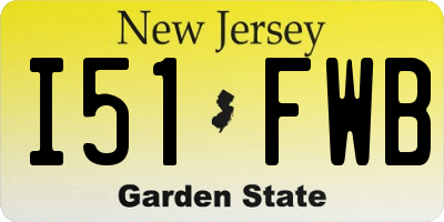 NJ license plate I51FWB