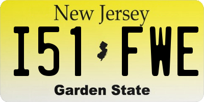 NJ license plate I51FWE