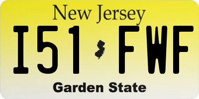 NJ license plate I51FWF