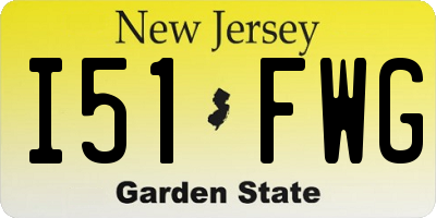 NJ license plate I51FWG