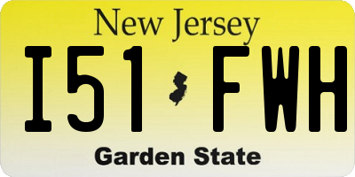 NJ license plate I51FWH