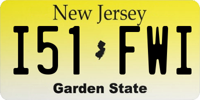 NJ license plate I51FWI