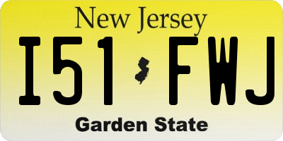 NJ license plate I51FWJ