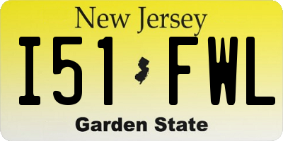 NJ license plate I51FWL