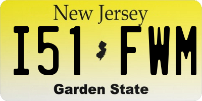 NJ license plate I51FWM