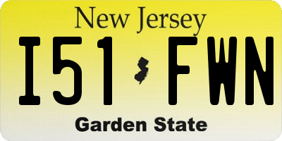 NJ license plate I51FWN
