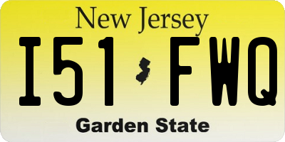 NJ license plate I51FWQ