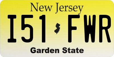 NJ license plate I51FWR