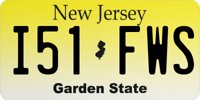 NJ license plate I51FWS