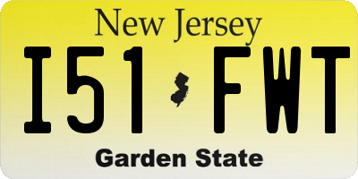 NJ license plate I51FWT