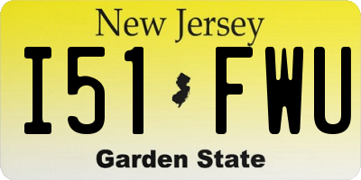 NJ license plate I51FWU