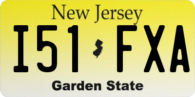 NJ license plate I51FXA