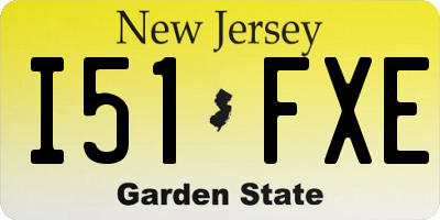 NJ license plate I51FXE