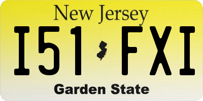 NJ license plate I51FXI