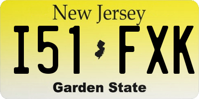 NJ license plate I51FXK