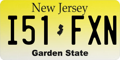 NJ license plate I51FXN