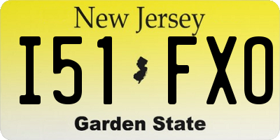 NJ license plate I51FXO