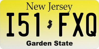 NJ license plate I51FXQ