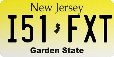NJ license plate I51FXT