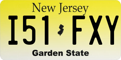 NJ license plate I51FXY