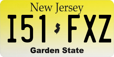 NJ license plate I51FXZ
