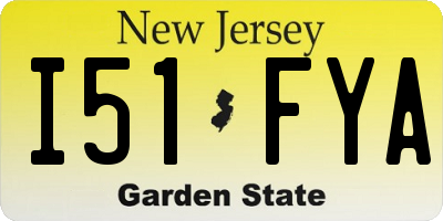 NJ license plate I51FYA