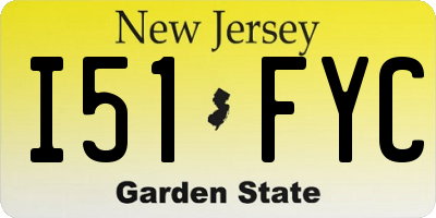 NJ license plate I51FYC