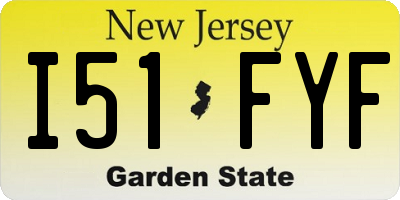 NJ license plate I51FYF