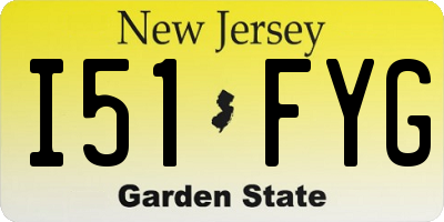 NJ license plate I51FYG