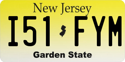 NJ license plate I51FYM