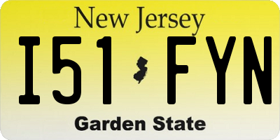 NJ license plate I51FYN