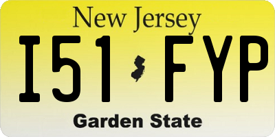 NJ license plate I51FYP