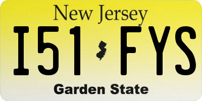 NJ license plate I51FYS