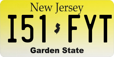 NJ license plate I51FYT