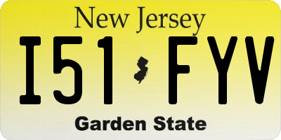 NJ license plate I51FYV