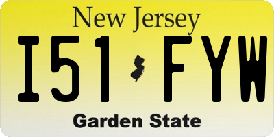 NJ license plate I51FYW
